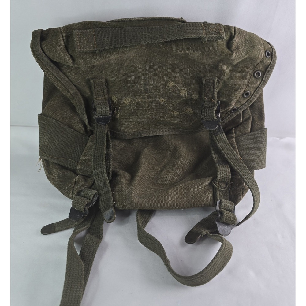 US Army 1950s Canvas Combat Field Bag Pack Military Satchel